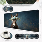 Desk Mat, Mouse Pad with Wrist Rest, 4-in-1 Large Mouse Pads for Desk, Ergonomic Mouse Pad and Keyboard Wrist Rest Gaming Keyboard Mat for Office,Donkey with Flower Crown - Image 6