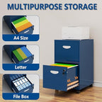 Polup 2 Drawer Rolling File Cabinet with Lock for Home Office - Image 4