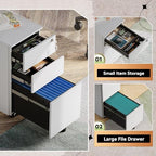 DEVAISE 3 Drawer Slim File Cabinet with Lock, Fully Assembled - Image 6