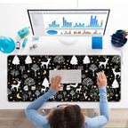 Keyboard Wrist Rest Set,Memory Foam Wrist Support Mouse Pad,31.5"x11.8" Desk Mat for Comfortable Typing & Pain Relief,Non-Slip Base for Office & Home Use - Cute Training Deer and Trees - Image 7