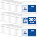 200 Pcs Horizontal Badge Holders, Extra Thick ID Card Name Tag Badge Holder with Resealable Zip, Waterproof ID Badge Holder by YesBes