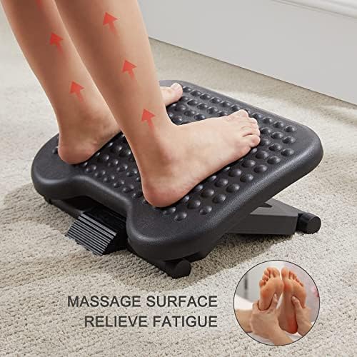 HUANUO Adjustable Foot Rest for Under Desk with Massage Surface and Tilt (Pack of 5) - Image 3