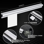 Henoyso 2 Pcs Restaurant Ticket Holder 16/18/24/28/30/32/40/44" Slide Check Rack Receipt Holder Aluminum Silver Order Ticket Rack for Commercial Kitchen Office Cafes Pubs Bar(24 Inch,No Slot) - Image 2