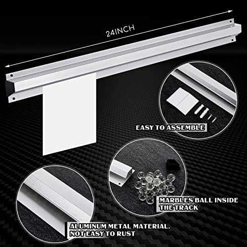 Henoyso 2 Pcs Restaurant Ticket Holder 16/18/24/28/30/32/40/44" Slide Check Rack Receipt Holder Aluminum Silver Order Ticket Rack for Commercial Kitchen Office Cafes Pubs Bar(24 Inch,No Slot) - Image 2