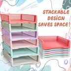 Tenceur 6 Pcs Turn in Trays Classroom, Classroom Baskets,Macaron Colors - Image 5