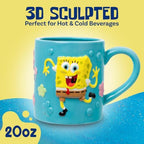 Silver Buffalo Spongebob Squarepants Bubbles Flowers, 3D Sculpted Mug, 20oz - Image 2