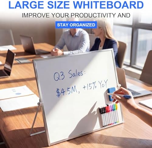 20x16 Inch Dry Erase Whiteboard, Magnetic Double Sided with Stand, White - Image 6