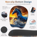 Large Mouse Pad, Keyboard Wrist Rest Set, Ergonomic Mouse Pad with Wrist Support, Desk Mat with Stitched Edges + Coaster, Extended Desk Pad Waterproof Desk Mat for Home Office Game I Running Horse - Image 6
