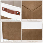 Bagnizer 13x13 Cube Storage Bins, Collapsible Fabric Storage Box, 4 Pack Closet Baskets with Handles for Organizing, Shelf, Toys, Clothes, Home, Office, Nursery (Brown&White) - Image 6