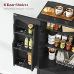 Pantry Cabinet with 4 Doors, Kitchen Storage Cabinet with Door Shelves, - Image 5