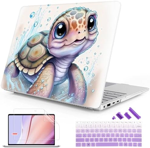 Mektron Case for 13.8" Microsoft Surface Laptop 8/7 (2026/2024) Surface Laptop 13.8 Inch Cover Fits Model 2036, Keyboard Cover +Screen Protector +Dust Plugs, Cute Turtle by Mektron