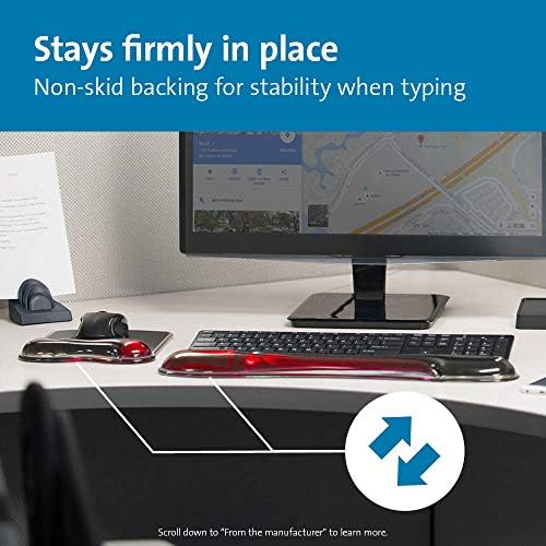 Kensington Duo Gel Mouse & Keyboard Wrist Rest Bundle Set, Ergonomic Keyboard and Mouse Pad With Wrist Support, Keyboard Wrist Rest, Computer Keyboard Pad, Cooling Gel, Non-Skid Backing, Red K50036WW - Image 6