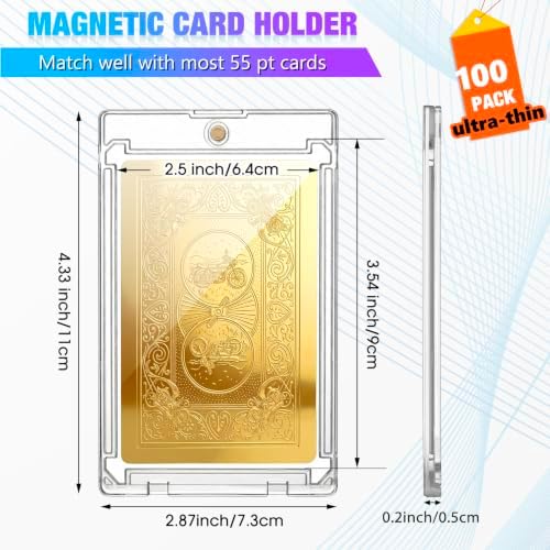 SATINIOR 100 Pcs Clear 55 Pt Ultra-Thin Card Holders for Trading Cards - Image 2