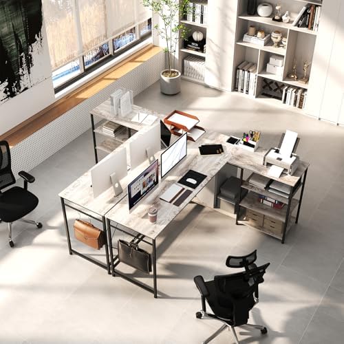 YOSHOOT 63" L Shaped Computer Desk, Gaming Desk - Image 6