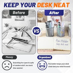 Segarty Pen Cup Holder for Desk, 12 Pack Round Silver Pen Holder, Wire Mesh Pencil Cups Containers Marker Organizer Set for Office Supplies, School, Desktop Accessories, Makeup Brush - Image 4