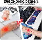 Arttown Keyboard Mouse Pad Set, 4 in 1 Desk Mat Set Cat Galaxy - Image 4