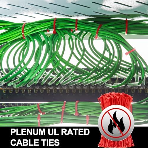 SATINIOR 500 Pcs 8 Inch Red Plenum Cable Ties Bulk, 50 lb Zip Ties - Image 6