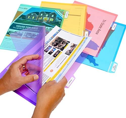 Ultimate Office Poly Color File Folders Letter Size, 5th-Cut Tabs, Set 100 by UltimateOffice