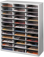 Fellowes Literature Organizer, 36 Compartment, Letter Size, Dove Gray (25061) - Image 2
