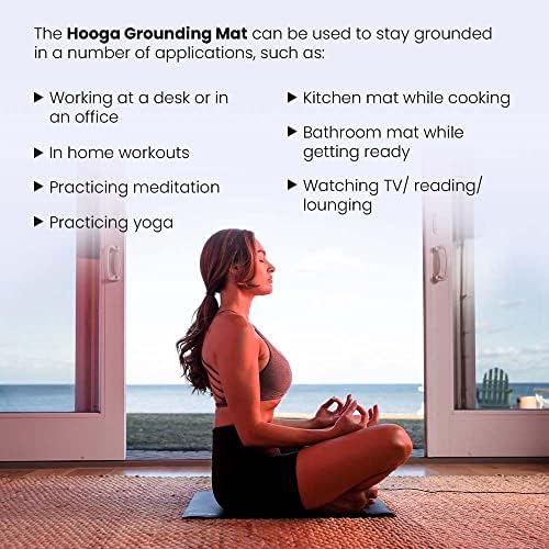 Hooga Grounding Mat for Desk, Feet & Floor – Conductive Carbon Grounding Pad with 15 Ft Cord, Non-Slip Backing, 24" x 16" Indoor Grounding Mat (Pack of 2) - Image 6