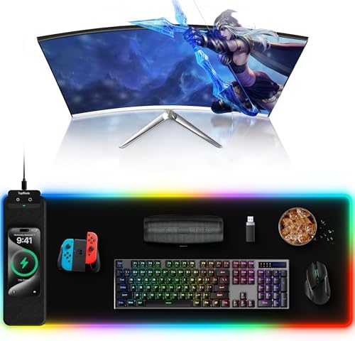 Mouse Pad with Wireless Charging, 31.5" x 11.81"XL Large Desk Mat by TopmadeProduct-Ordernow