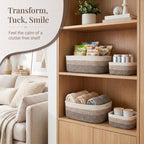 Storage Baskets for Shelves, 5 Pack, 2 Sizes Organizer Bins - Image 6