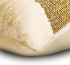 The HomeCentric Gold 12"x20" (30x50 cm) Lumbar Pillow Cover, Cotton Linen Foil Foil & Sequins Beaded Oblong Pillow, Abstract Pattern Modern Style - Gold Addict - Image 2