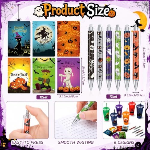 LemonRoad 36 Pcs Halloween Party Favors Set 12 Tumblers12 Pens 12 Notebooks - Image 3