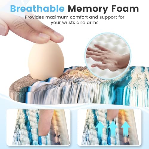 HAOCOO Ergonomic Mouse Pad & Keyboard Wrist Rest Set, Beach - Image 5
