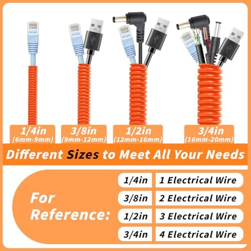 Oleitodh 250 ft 1/2 in OD Orange Split Wire Loom Tubing, with Ties & Tool - Image 4
