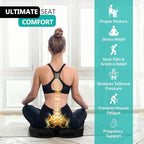 Seat Cushion - High-Density Charcoal Memory Foam Office Chair Cushion with Adjustable Strap & Washable Non-Slip Cover | Supports Sitting Posture for Office, Car & Home - Image 5