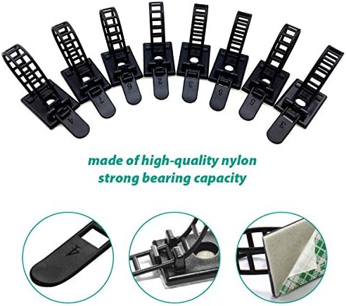 1000 Pieces Cable Management Desk Cord Organizer Cable Ties Wire Fasteners Clips - Image 2