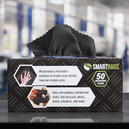 Arkwright Smart Rags Microfiber Cleaning Cloths Bulk, Case of 400, Lint Free 180 GSM Reusable Towels for Auto, Office and Household Cleaning, 12 x 12 in, Black - Image 4