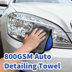 24 Pcs Microfiber Cleaning Towels 15.75 Inch Auto Detailing Absorbent Towels 800 GSM Thick Plush Microfiber Cleaning Cloth Dusting Cloth for Kitchen Window Cars (Grey and Blue) - Image 2