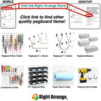 Peg Board Hooks for Hanging Tools Assortment – Tool Organization Accessories Kit – Organizer Set of 1 inch, 2 inch, 4 inch L Hooks, J Hook, Pegboard Pliers Rack and Screwdriver Holder - Image 7
