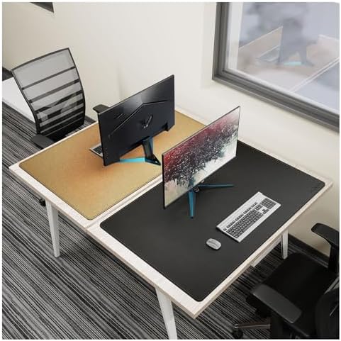 MAIDERN 43.3”x 27.5” Cork & Leather Desk Pad, Large Desk Mat (Black) - Image 5