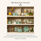 MACKENZIE-CHILDS Enamel Recipe Box, Green-and-White Emerald Check - Image 6