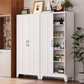 COFaR 71" White Farmhouse Pantry Cabinet with Doors and Adjustable Shelves by COFAR