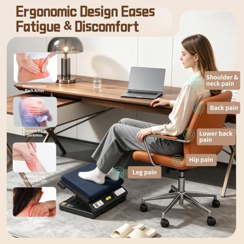 Foot Rest Under Desk, 4-Angle Adjustable, Massage & 1.18" Thin Fleece pad - Image 6