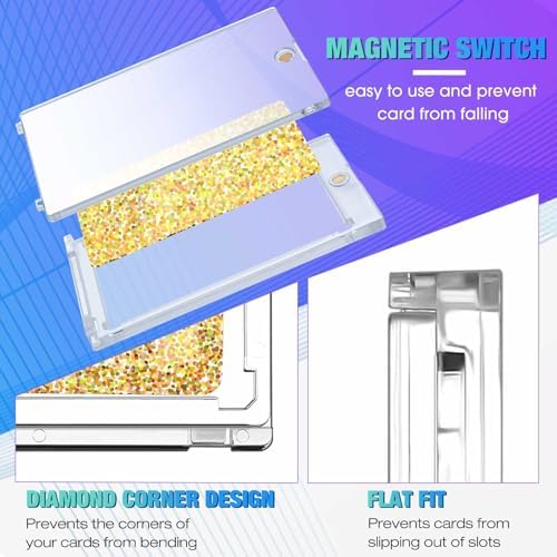 SATINIOR 60 Pcs Clear 100 Pt Magnetic Card Holders for Trading Cards - Image 3
