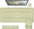 iCasso Mouse Pad with Wrist Rest, Large Desk Mat Set, Bean Green by iCasso