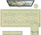iCasso Mouse Pad with Wrist Rest, Large Desk Mat Set, Bean Green by iCasso