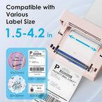 KNAON Bluetooth Thermal Shipping Label Printer 4x6 for Small Business, Pink - Image 3