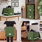 DocSafe Vinyl Record Storage Box with Lock,Fireproof Record Organizer Storage for 100+ Single Records(12-inch), Collapsible Storage Crate with Lid & Handles for Valuable Album Collection,Green,2 Pack - Image 5