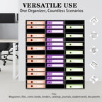 48 Slots Literature Organizer, 48 Office Mail Sorter Organizer, Compartments Desktop File Sorter Mail Center Paper Storage Cabinet, 16 Layer Mail Sorter Organizer (Black, 31.5 x 12 x 37.8 inch) - Image 7