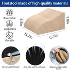 Foot Rest for Under Desk at Work, Ergonomic Under Desk Footrest with Washable Cover for Office, Home & Gaming Leg Elevation Pillow Beige - Image 2