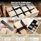 Adjustable Drawer Dividers, Cut-to-Fit DIY Organizers, Black 32 Pack - Image 4