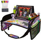 Lusso Gear Kids Travel Tray for Car - Road Trip Essentials for Kids - Car Seat Tray for Toddlers & Kids - for Airplane, Kids Travel Desk, Road Trip Activities (Purple Unicorns) by LussoGear