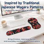 BELLEMOND Japanese Mouse Pad with Wrist Rest | Ergonomic Memory Foam, Large - Image 2