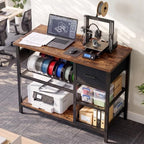 Homieasy 3D Printer Stand with Filament Storage, 39.4" x 23", Rustic Brown - Image 3